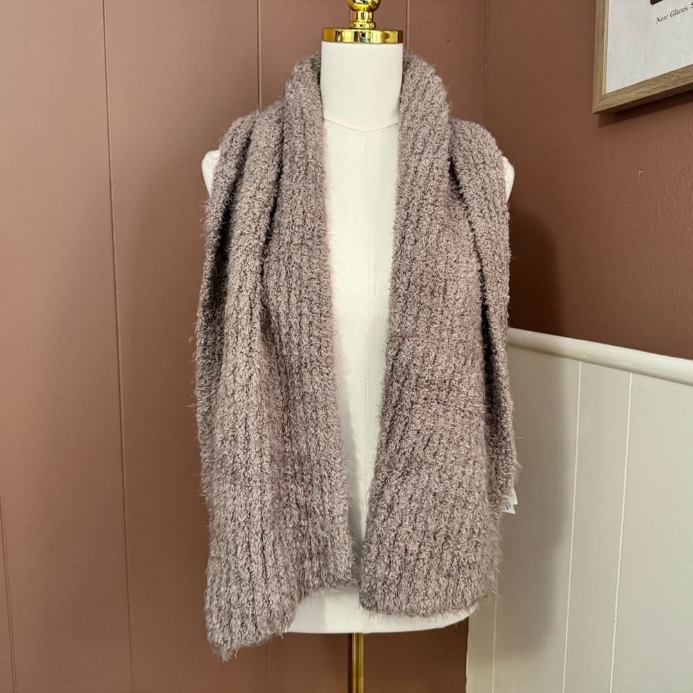 Anthropologie Taupe Fuzzy Scarf